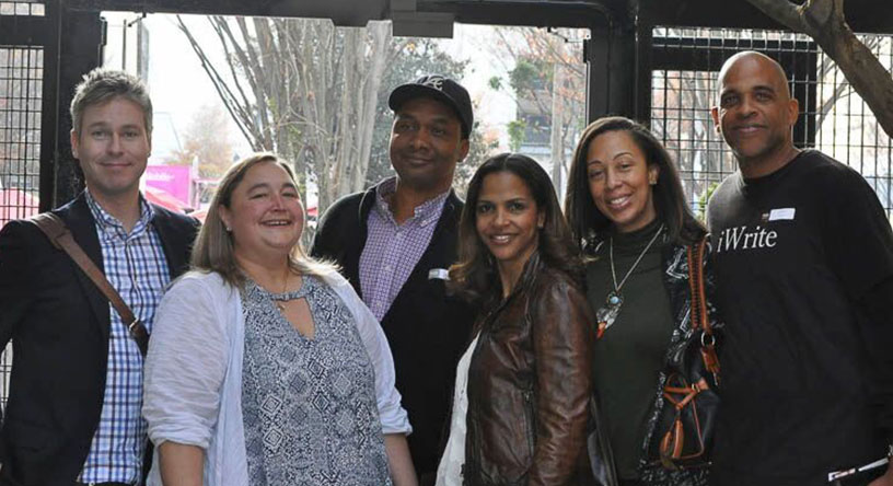 Writer's Guild of America East Panelists: Crystal Garrett, Geoff Betts, Sonhara Eastman, Brian Egeston, Lamont Farrell