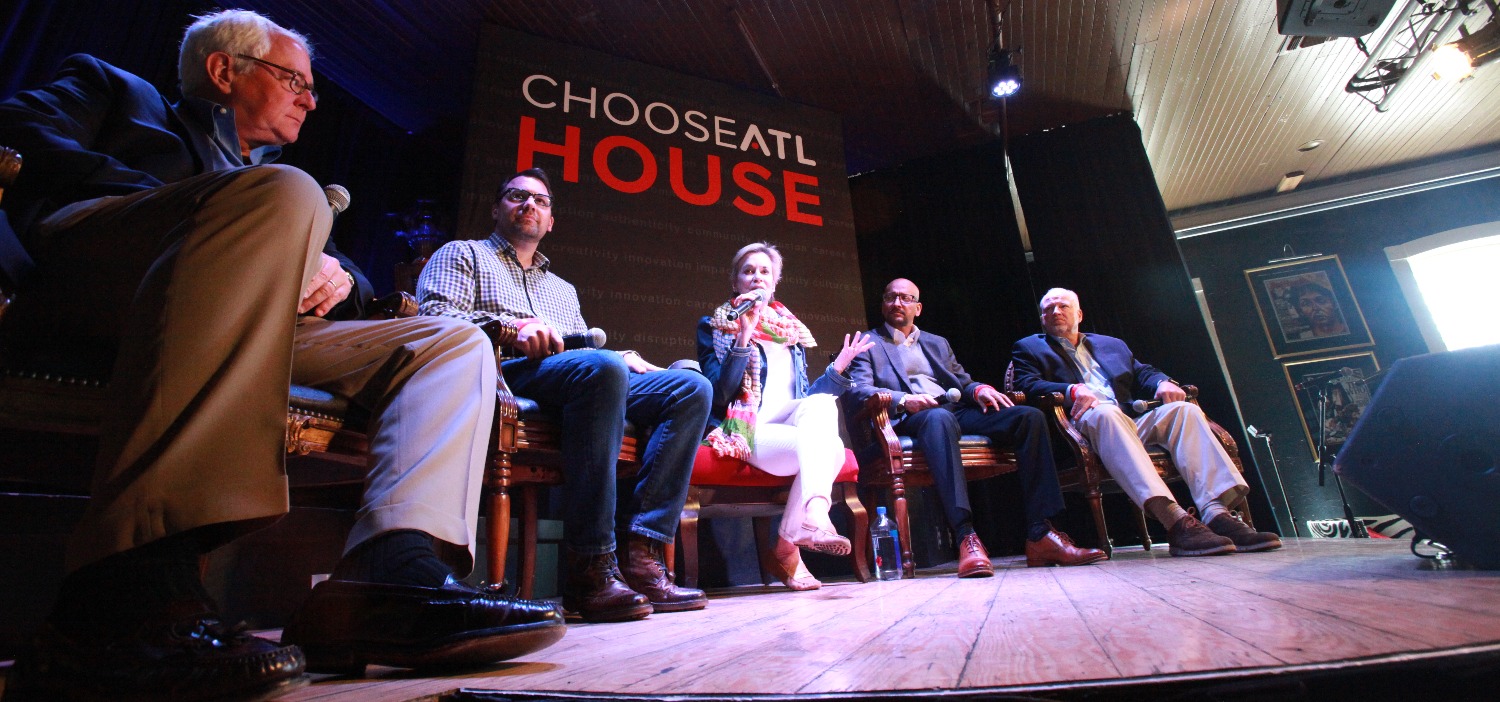 L to R: Duncan O’Brien (Cox Enterprises), Marc Gorlin (Roadie and Kabbage), Hala Moddelmog (Metro Atlanta Chamber), Rahul Samant (Delta), Matt Carey (Home Depot)